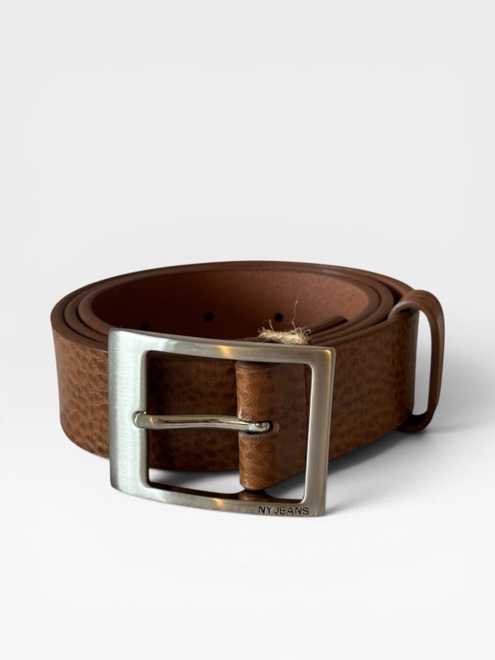 New York & Company Brown Textured Belt Silver Buckle Size Medium 37” - Picture 11 of 13